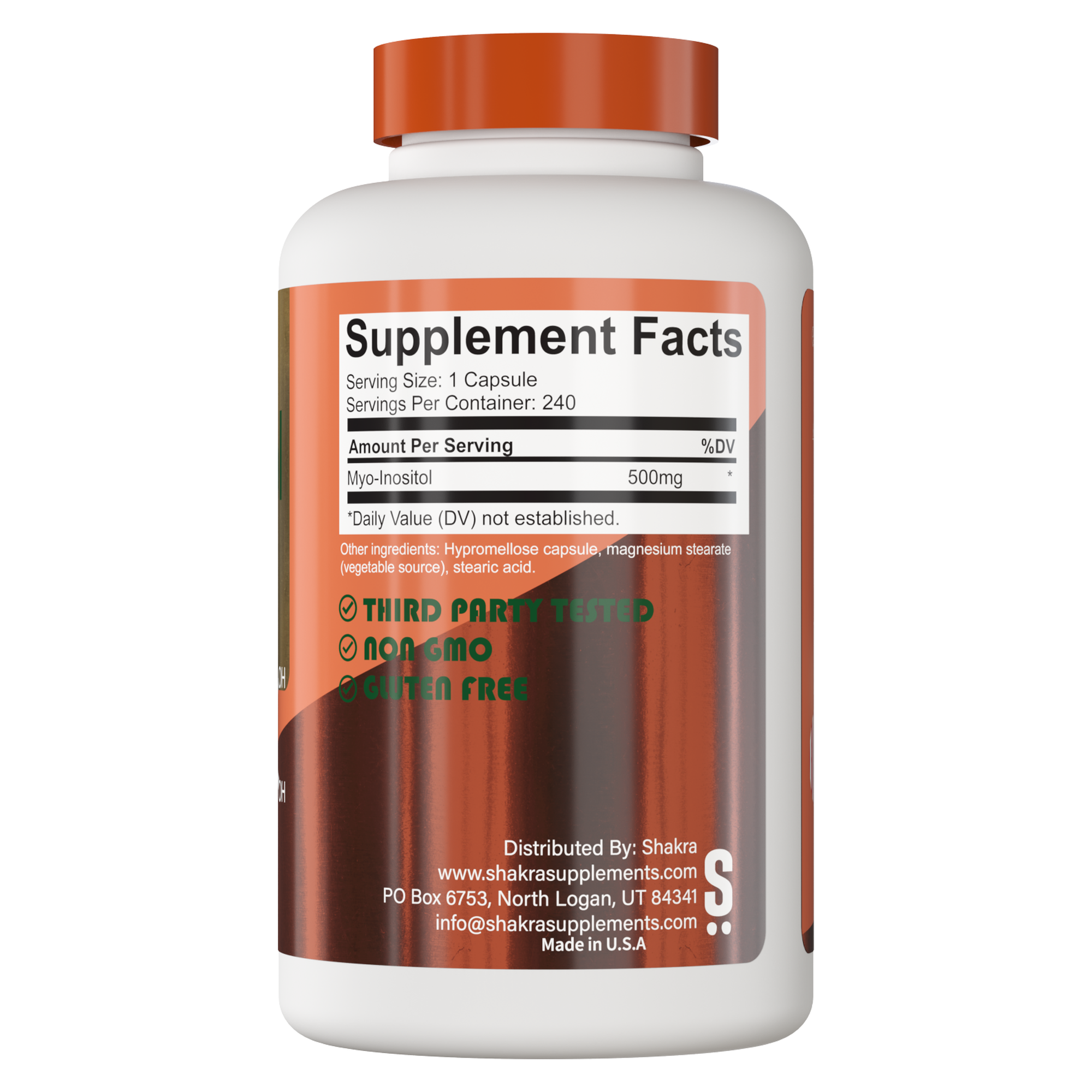 Inositol Myo Inositol 500mg 240 Capsulas