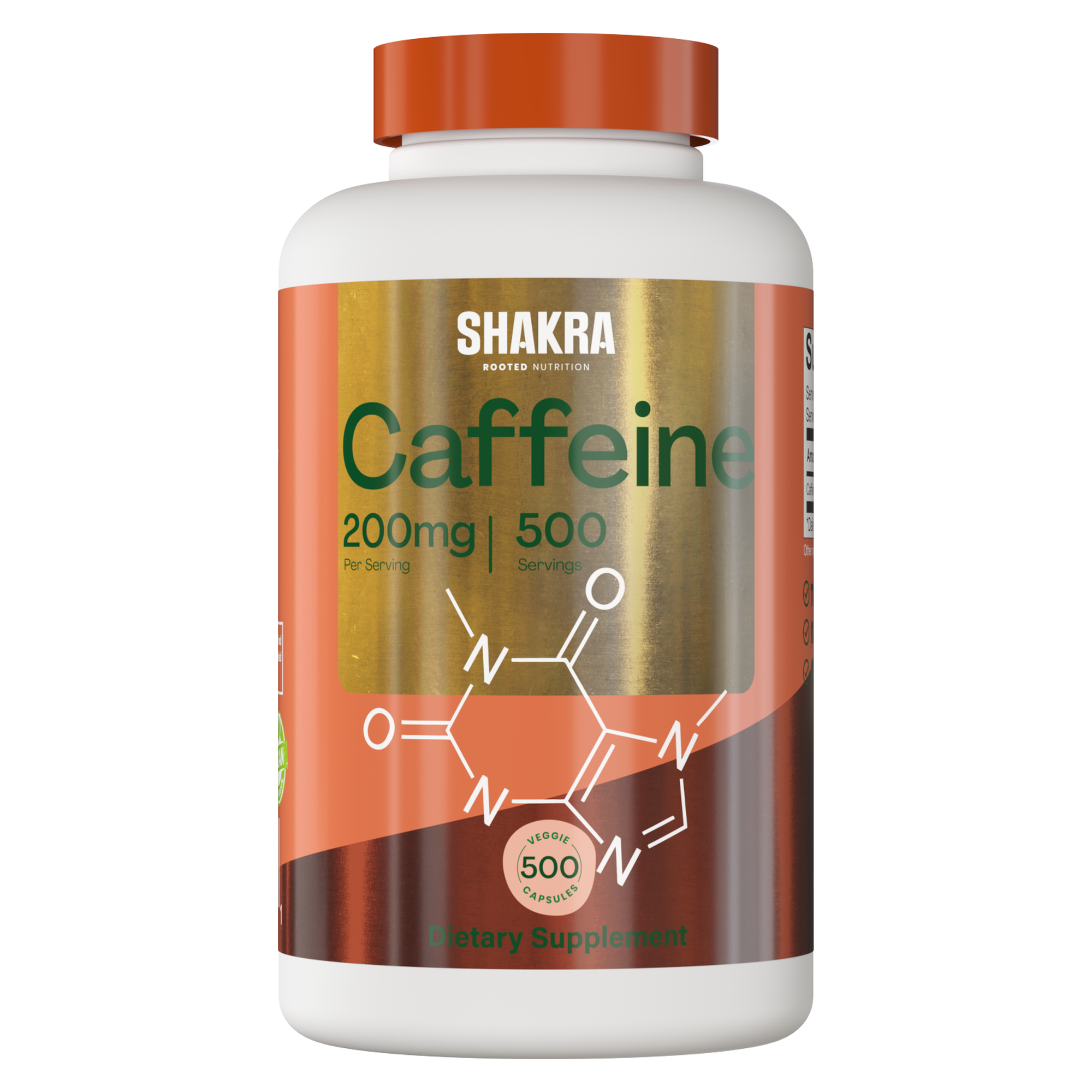 Cafeína 200mg 500 Capsulas