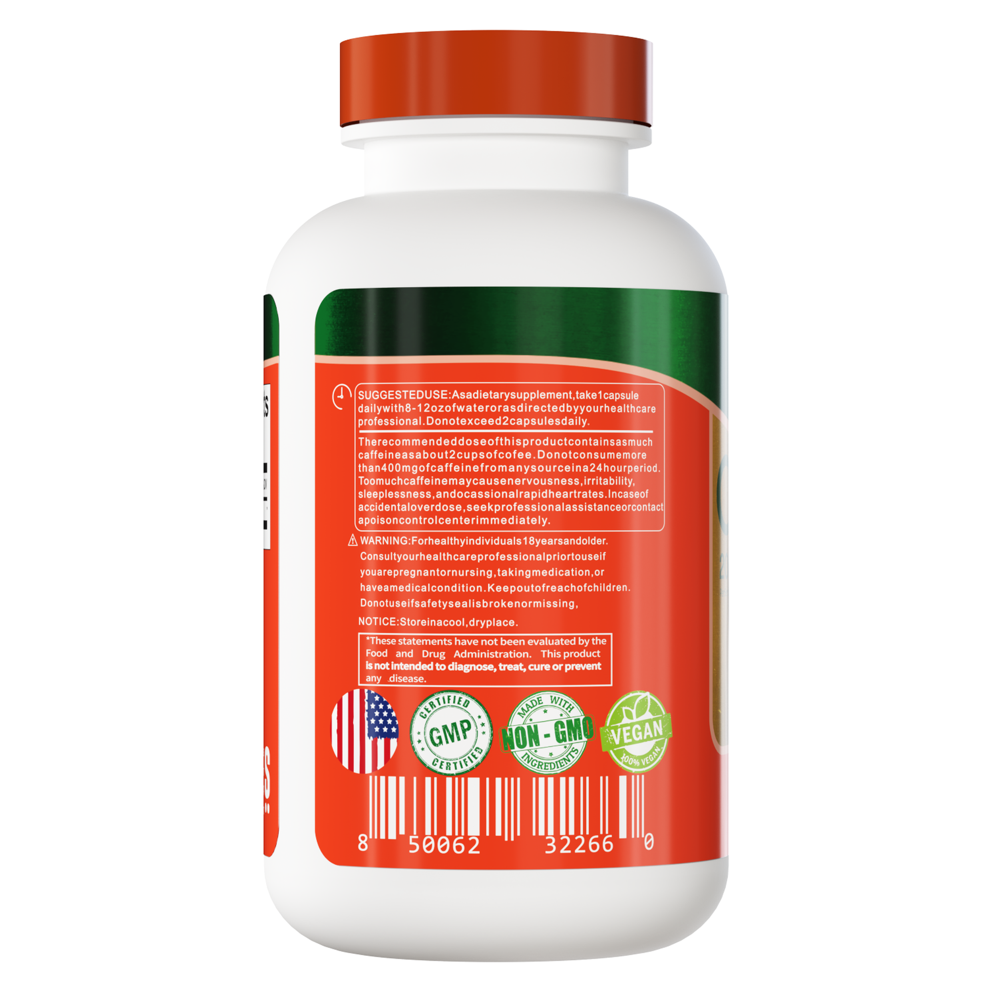 CAFFEINE CAFEINA 200 MG 250 CAPSULAS