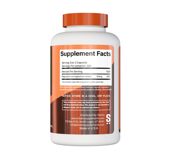 Citrato de Magnesio 420 mg 240 Capsulas